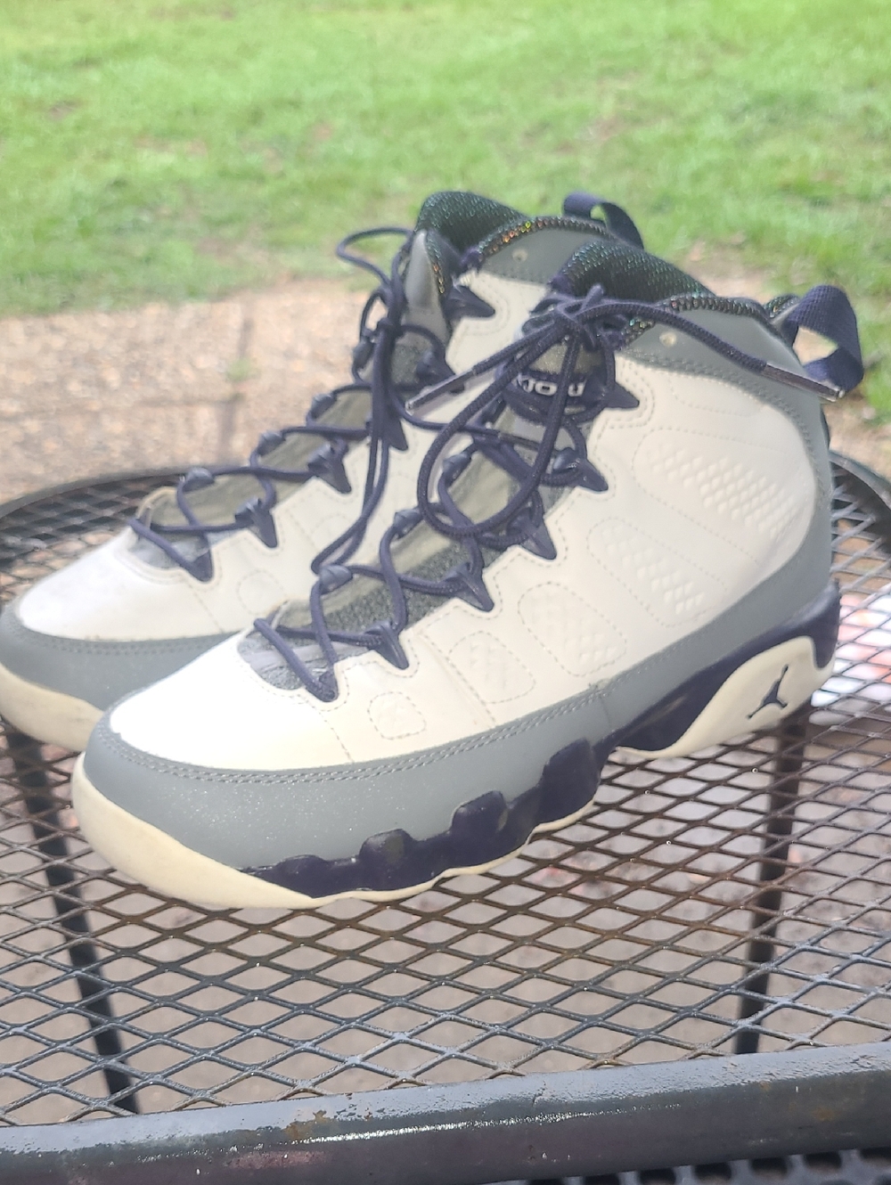 Jordan Retro IX Imperial Purple 9 Grey White 6Y